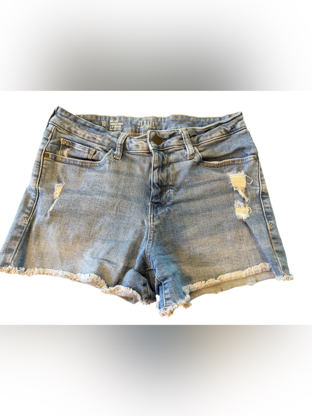 a.n.a Light Blue Distressed Denim Shorts